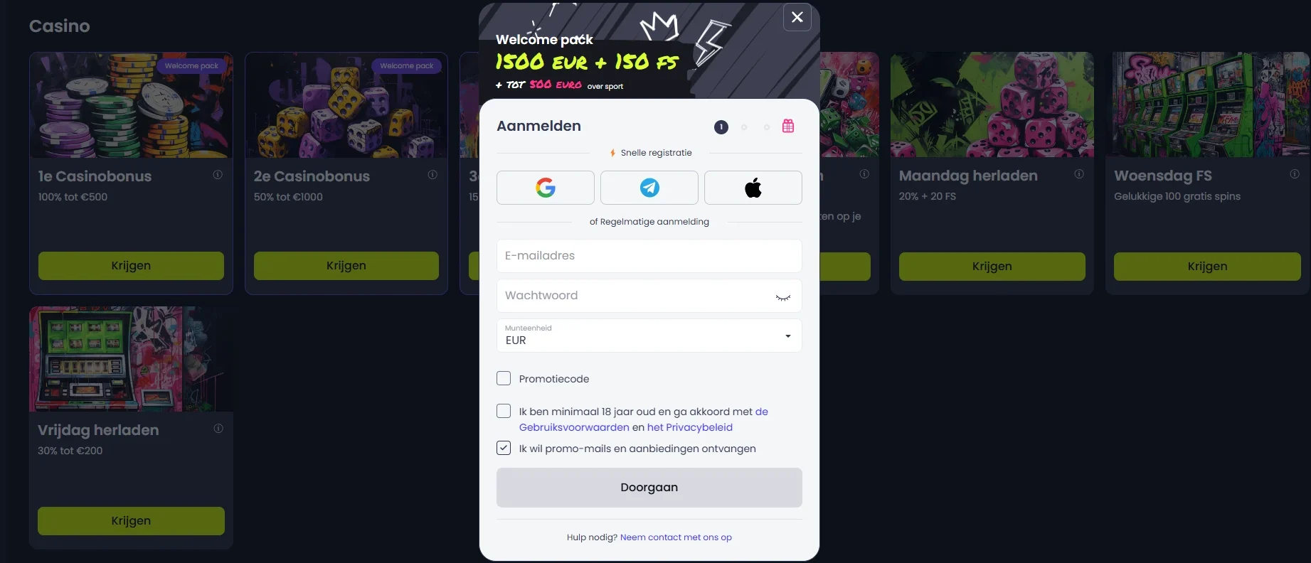 Starzino Casino registratie eenvoudig aanmelden en beginnen met spelen