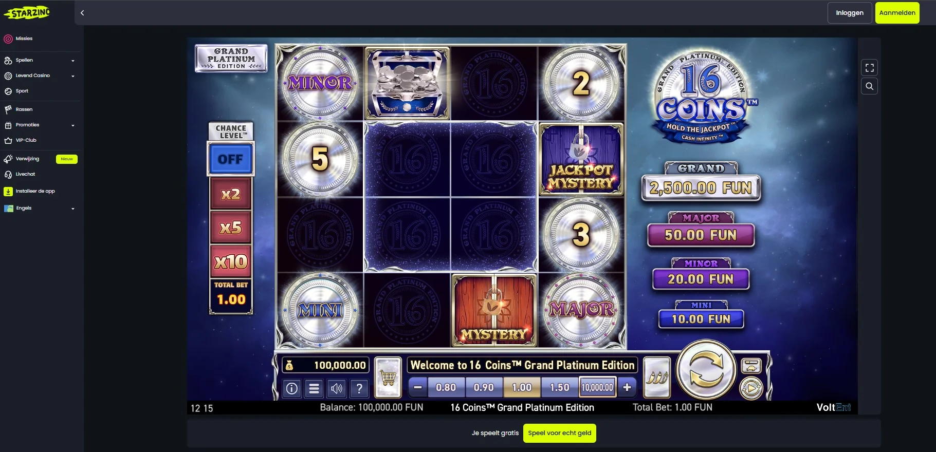 Starzino live casino spelshows